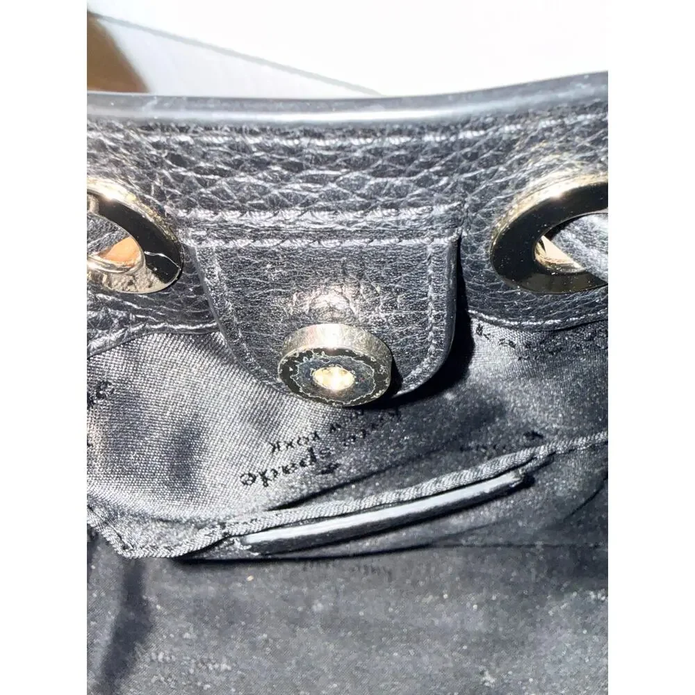 Kate Spade New York Emma Small Bucket Bag. Black Pebbled Leather. NWOT